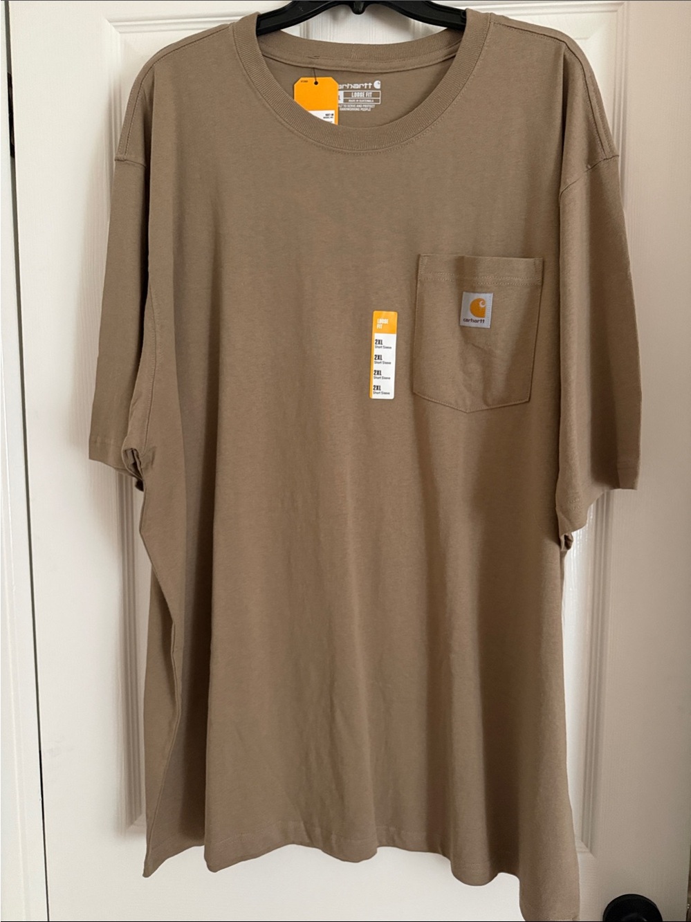 Carhartt Men’s Short Sleeve Pocket Tee in Brown